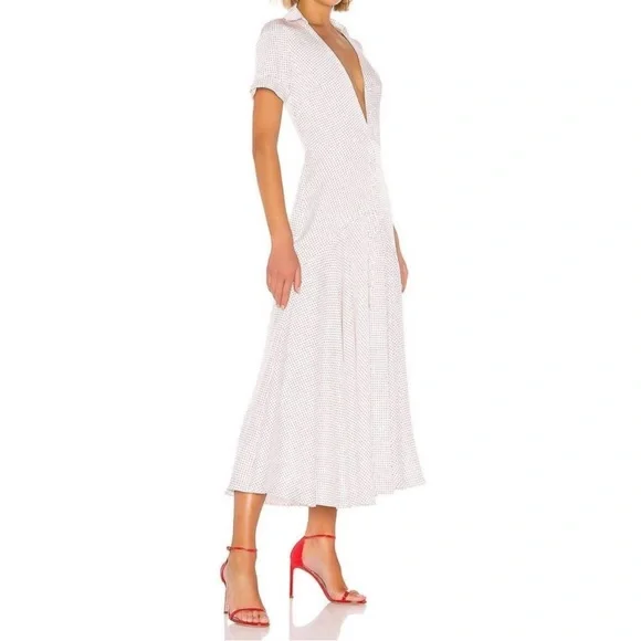 Alexis Pink Polka Dot Athena Maxi Dress Retail$625 New Size Small